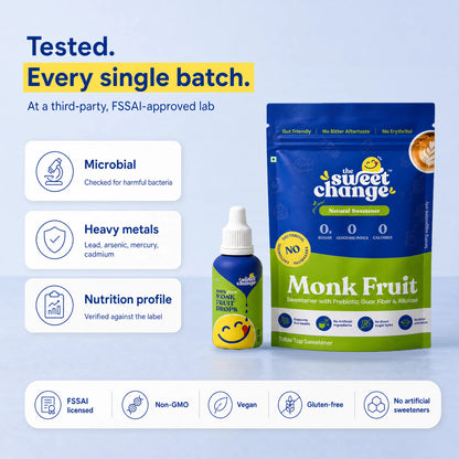 Every batch of The Sweet Change tested at a third-party lab for microbes, heavy metals and nutrition profile